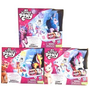 My Little Pony Hoof To Heart Cutie Mark Magic Zipp, Sunny, Izzy Figures With 16